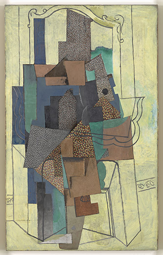 Pablo Picasso, Homme à la cheminée (1916). © Succession Picasso 2024. Photo © RMN-Grand Palais (Musée national Picasso-Paris) / Adrien Didierjean.