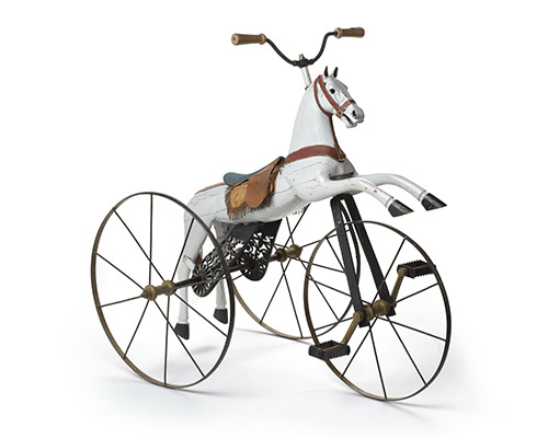 Anonyme (France) — Cheval tricycle, 1880-1900. Fer, bois et cuir. © Les Arts Décoratifs / Christophe Dellière.