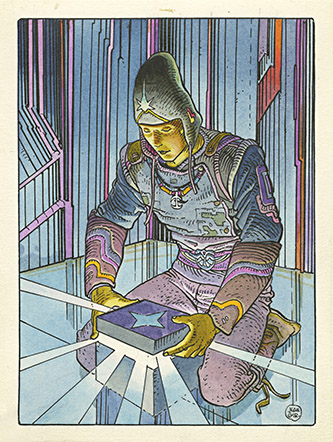 Moebius, Starwatcher, 1986. Encre de Chine et aquarelle, 15,9 × 12,3 cm. Collection privée, Courtesy MEL Publisher.