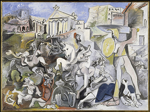 Pablo Picasso, L'enlèvement des Sabines, 1962. © Centre Pompidou, MNAM-CCI, Dist. GrandPalaisRmn / Christian Bahier / Philippe Migeat. © Succession Picasso 2024.