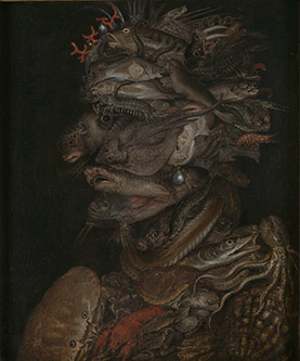 Giuseppe Arcimboldo (suiveur de), Allégorie de l’eau. Toile, 63 x 53 cm. Musées royaux des Beaux-Arts de Belgique (Bruxelles). Photographie : J. Geleyns.