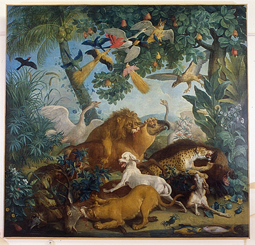 Alexandre-François Desportes, Combat d'animaux, Avant 1739. Huile sur toile, 369 x 385 cm. Musée des Beaux-Arts de Reims. © Photographie : Christophe Fouin.