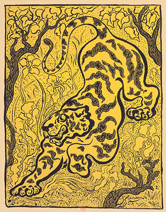Paul Ranson, Tigre dans les jungles, 1893. Lithographie en couleurs. BnF, Estampes et photographie.