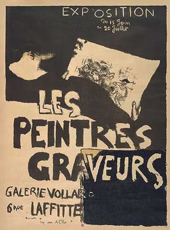 Pierre Bonnard, affiche pour l’exposition Les Peintres-Graveurs, Galerie Vollard, 1896. Lithographie en couleurs. BnF, Estampes et photographie.
