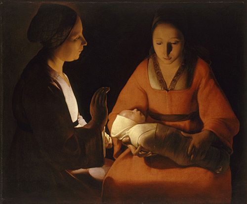 Georges de La Tour, Le Nouveau-Né, Vers 1647-1648, huile sur toile, 76,7 x 95,5 cm, Rennes, musée des beaux-arts © Rennes, Musée des beaux-arts.