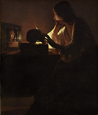 Georges de La Tour, La Madeleine pénitente, vers 1635-1640, huile sur toile, 113 x 92,7 cm, Washington, National Gallery of Art, Ailsa Mellon Bruce Fund. crédit : Courtesy National Gallery of Art, Washington.
