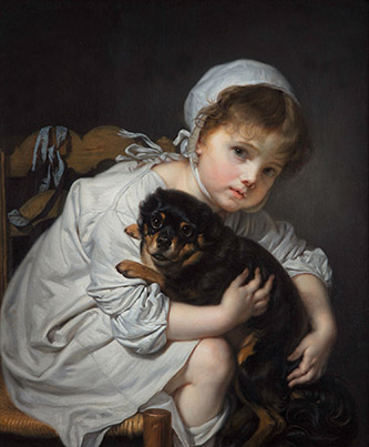 Jean-Baptiste Greuze, Portrait de Louise-Gabrielle Greuze, 1766. Huile sur toile, 41 × 33 cm. Collection particulière. © Collection particulière.
