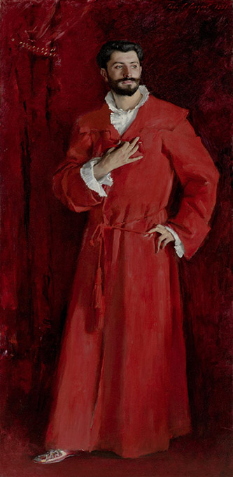 John Singer Sargent (1856-1925), Un portrait, dit aussi Le Docteur Pozzi dans son intérieur, 1881. Huile sur toile, 201,6 x 102,2 cm. Los Angeles, Hammer Museum, Collection Armand Hammer, don de la Fondation Armand. Hammer. Photo © courtesy of the Hammer Museum.