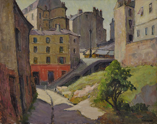 Charles Carlier, Le passage Vilin, à Belleville, vers 1930. Huile sur toile. Collections du Musée Carnavalet - Histoire de Paris. © Charles Carlier/Don Yves Carlier en souvenir de madame HélÚne Carlier.