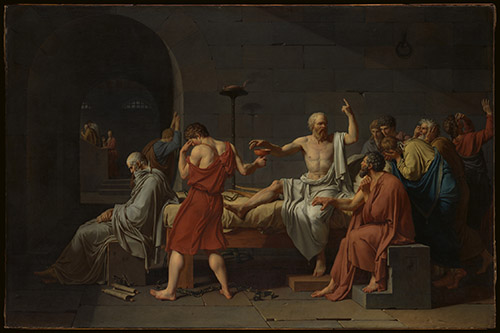Jacques-Louis David, La Mort de Socrate, 1787. Huile sur toile, H. 129,5 ; L. 196,2 cm. New York, The Metropolitan Museum of Art. © New York, The Metropolitan Museum of Art.