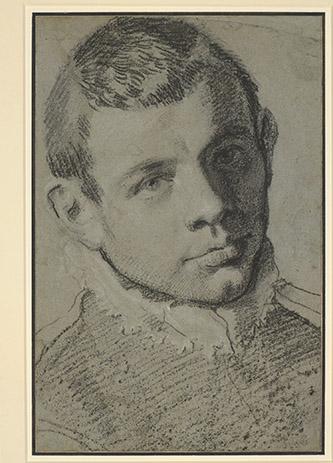 Agostino Carracci. Autoportrait présumé. Prêté par Sa Majesté le Roi de la Royal Collection. © Royal Collection Enterprises Limited 2025 | Royal Collection Trust.