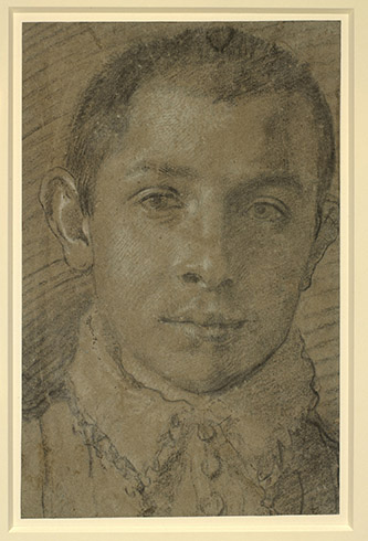 Agostino Carracci. Autoportrait présumé. Prêté par Sa Majesté le Roi de la Royal Collection. © Royal Collection Enterprises Limited 2025 | Royal Collection Trust.