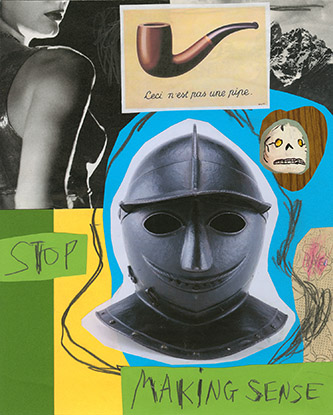 Arnaud Labelle-Rojoux, Stop making sense, 27.10.2021. Collage et crayon graphite sur papier, 37 × 30 cm. Courtesy galerie Loevenbruck, Paris. N° Inv : ALR230101.1. © ADAGP, Paris.