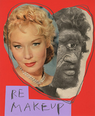 Arnaud Labelle-Rojoux, Re-make up, 03.11.2021. Collage et crayon graphite sur papier, 36,5 × 30 cm. Courtesy galerie Loevenbruck, Paris. N° Inv : ALR230101.8. © ADAGP, Paris.