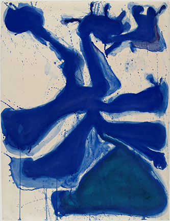 Sam Francis, Untitled, 1960. Gouache sur papier, 65,2 x 50 cm. Achat, 1984. Centre Pompidou, Paris. © 2025 Sam Francis Foundation, California ©Adagp, Paris, 2025. Ph © Centre Pompidou, MNAM-CCI/Georges Meguerditchian/Dist. GrandPalaisRmn.