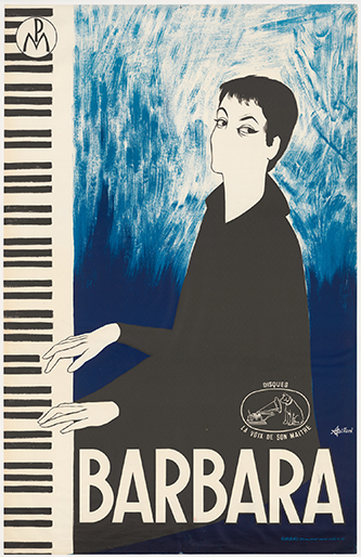 Affiche des premiers concerts de Barbara à l’Écluse vers 1958-1964. Dpt de la Musique - Crédit : BnF.