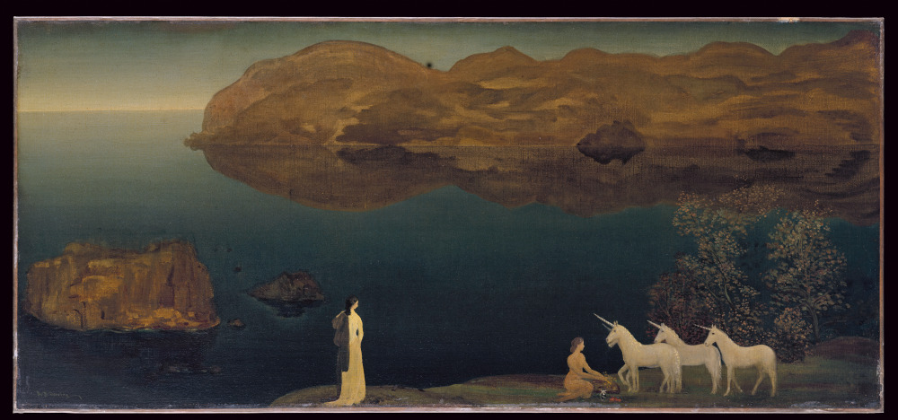 Arthur B. Davies, Licornes (Légende – Mer calme), Vers 1906. Huile sur toile. New York, Metropolitan Museum of Art 31.67.12. © The Metropolitan Museum of Art, Dist. GrandPalaisRmn / image of the MMA.