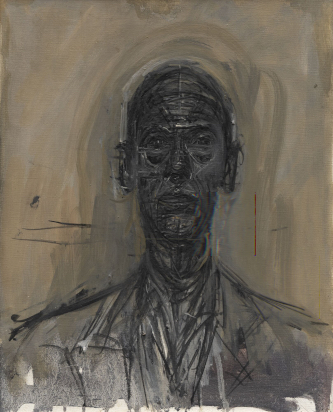 Alberto Giacometti, Portrait de Pierre Josse, 1950. Huile sur toile, 41 × 33 cm, Pinault Collection. © Succession Alberto Giacometti / Adagp, Paris, 2025. Photo : Nicolas Brasseur.