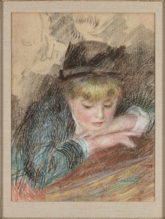 Auguste Renoir (1841-1919), Jeune femme penchée sur un balcon, dit aussi La Loge, 1879. Pastel sur papier, 56 x 43 cm, Toulouse, Fondation Bemberg. Photo : 2023 Fondation Bemberg / Mathieu Lombard.