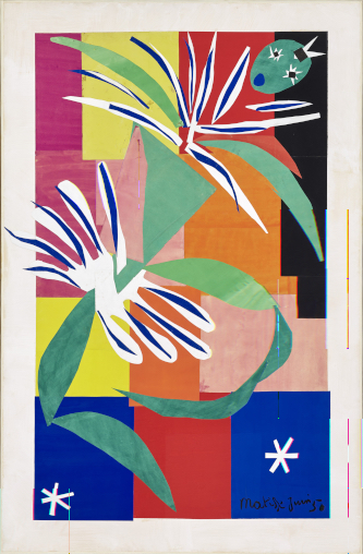 Henri Matisse, La Gerbe, 1953. Papiers gouachés, découpés et collés sur papier marouflé sur toile, 311 x 350 cm. Photo © The Hammer Museum, Los Angeles, USA © Fine Art Images/Bridgeman Images.