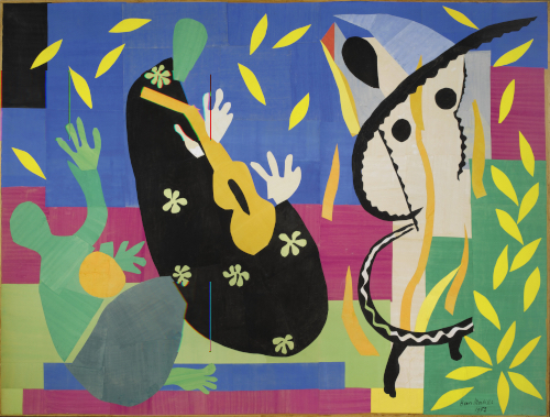 Henri Matisse, La Tristesse du roi, 1952. Papiers gouachés découpés marouflés sur toile, 292 x 386 cm, Centre Pompidou, Paris. Photo © Centre Pompidou, MNAM-CCI/Philippe Migeat/Dist. GrandPalaisRmn.