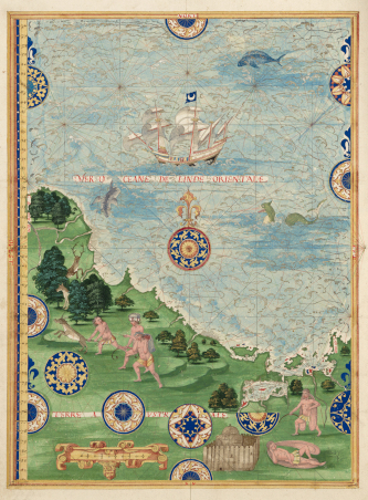Guillaume Le Testu, La « Terre australe », dans Cosmographie universelle, 1556Service historique de la défense, Vincennes.
