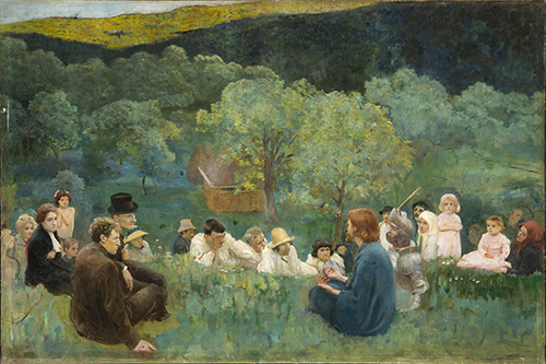 KĂĄroly Ferenczy, Le Sermon sur la montagne I, 1896. Huile sur toile, 135 x 201 cm. MusĂ©e des Beaux-Arts de Budapest â Galerie nationale hongroise. © Galerie nationale hongroise - MusĂ©e des BeauxArts, Budapest, 2026.