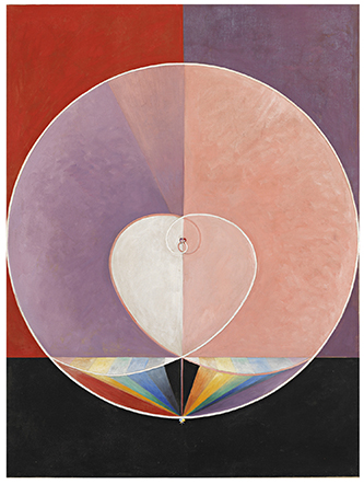 Hilma af Klint, Colombe, n° 2, 1915, huile sur toile,155,5 x 115,5 cm, HaK174. By courtesy of the Hilma af Klint Foundation / photo The Moderna Museet, Stockholm.