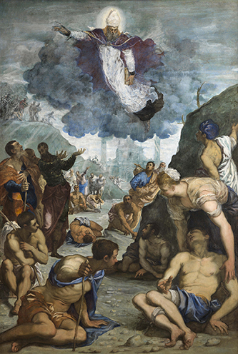 https://francefineart.com/  Tintoret, Le Miracle de saint Augustin, 1547-1549, huile sur toile, 255 x 174.5 cm, Vicence, Musei Civico di Palazzo Chiericati. Crédit photo : Musei Civici di Vicenza - Museo Civico di Palazzo Chiericati.