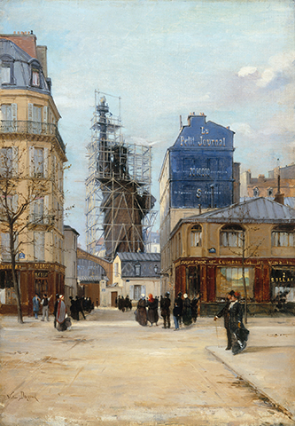https://francefineart.com/ Paul-Joseph-Victor Dargaud (1847-1914). La Liberté éclairant le monde, vue du boulevard de Courcelles, 1884. Huile sur toile, H. 46,4 ; L. 32,3 cm. Paris, musée Carnavalet – Histoire de Paris, P1964.. Ancienne collection Gaget ; CC0 Paris Musées / Musée Carnavalet - Histoire de Paris.