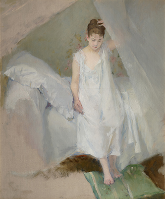 https://francefineart.com/  Eva Gonzalès, L’Alcôve, v.1875-1878. Huile sur toile, 46,5 x 38,4 cm.  Collection particulière.