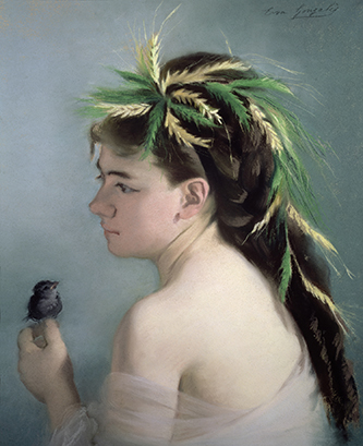 https://francefineart.com/  Eva Gonzalès, Le Moineau, v. 1865-1870. Huile sur toile, 65,5 x 50,5 cm. . Collection particulière. © 2018 Christie’s Images Limited.