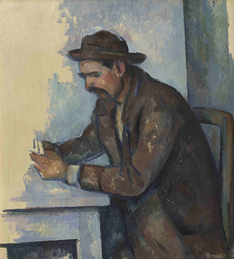 https://francefineart.com/  Paul Cezanne, Le Joueur de cartes, Entre 1890 et 1892. Huile sur toile, 50 x 46 cm. Musée d’Orsay, Paris. © photo GrandPalaisRmn (musée d’Orsay) / Sylvie Chan-Liat.