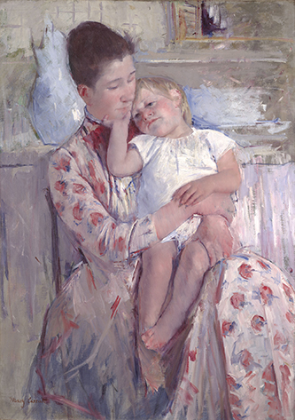 https://francefineart.com/  Mary Cassatt (1844-1926), Mère et enfant, vers 1890. Huile sur toile, 90,2 x 64,5 cm. Wichita Art Museum, Roland P. Murdock Collection, M109.53. Photo courtesy of Wichita Art Museum.