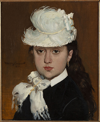 https://francefineart.com/  Mary Cassatt (1844-1926), Portrait de jeune femme au chapeau blanc, 1879. Huile sur toile, 46 x 38 cm. Toulouse, Fondation Bemberg, inv. 2224. Photo © 2023 Fondation Bemberg / Mathieu Lombard.