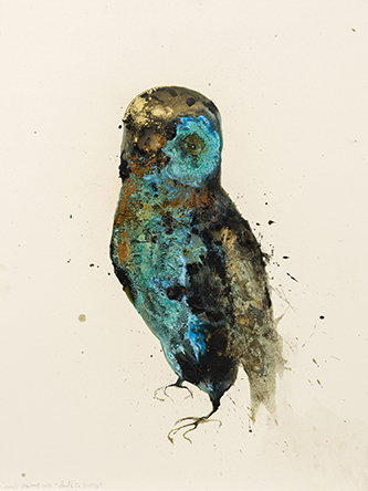 https://francefineart.com/  Lionel Sabatté, Chouette du 07-05-2026, 2026. Oxydation et terre de Lascaux sur carton de bois · 80 × 60 cm. © Lionel Sabatté, ADAGP, Paris, 2026. © Grégory Copitet.